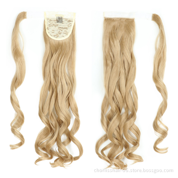 Wholesale Hot Sale Chorliss Natural Indian Virgin Cheveux Afro Curly Hair Ponytail For Black Women Synthetic Ponytail Extensions